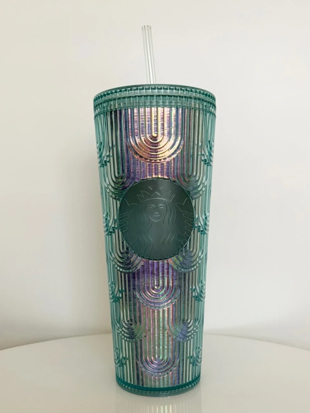 Starbucks Iridescent Mermaid Tumbler Venti 24oz Cold Cup Blue Purple Rainbow Cup